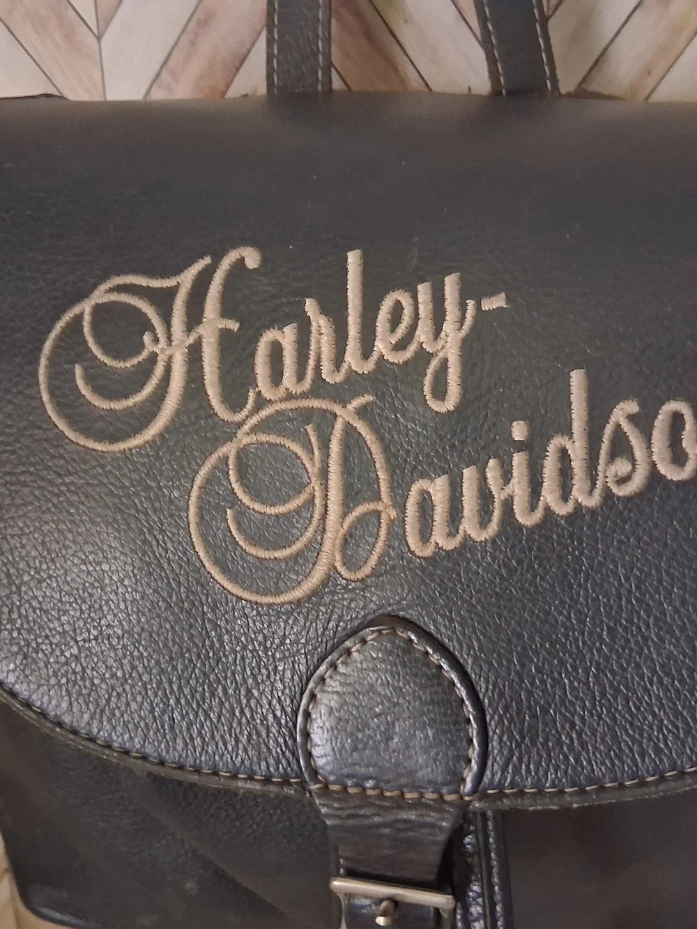 Harley-Davidson Black Leather Backpack